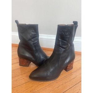 CUERO & MOR BLACK LEATHER BOOTS 37 US 7 (500